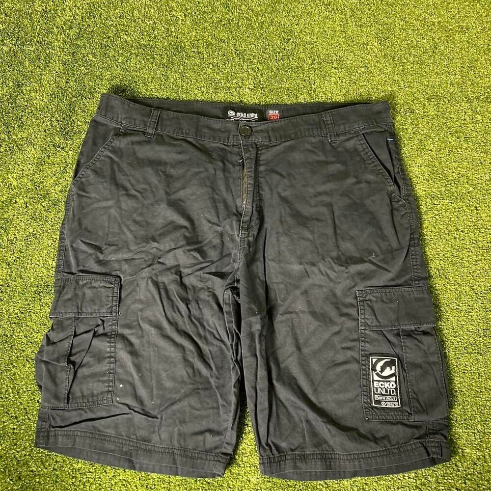 Ecko-unltd Men's Black and Grey Shorts